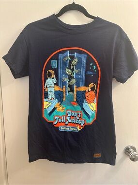 Steven Rhodes Don't Fall Asleep Graphic Kids Tee - Navy